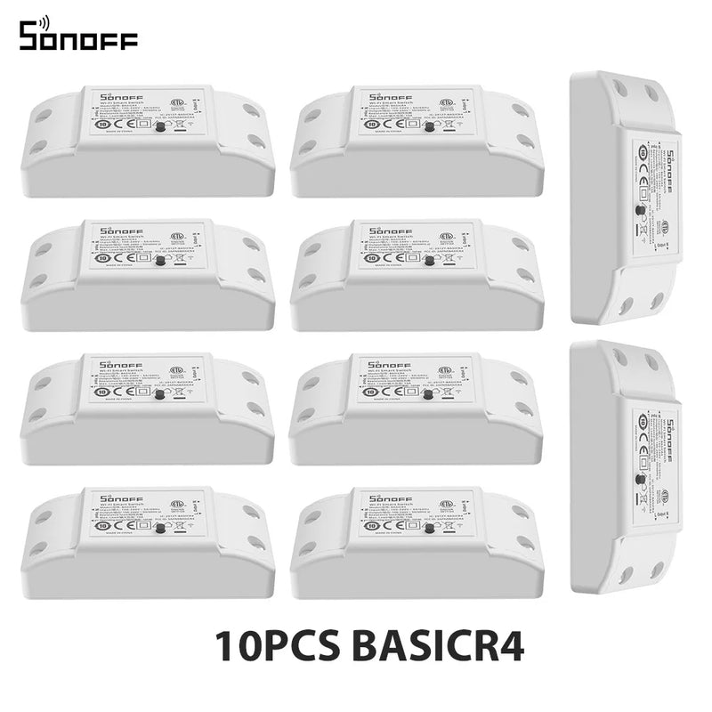 1-10PCS SONOFF BASICR4 WiFi Smart Switch ESP32 Magic Switch Mode Reliable Safe EWeLink Remote Control with S-MATE2 Alexa Google