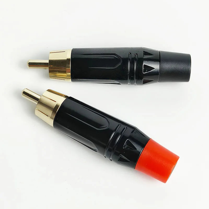 ឧបករណ៍ភ្ជាប់ RCA ប្រុសស្រោបមាស 10 ដុំ - ឌុយ Jack អូឌីយ៉ូភាពស្មោះត្រង់ខ្ពស់សម្រាប់ខ្សែឧបករណ៍បំពងសម្លេង DIY ឧបករណ៍ពង្រីកសំឡេង និងខ្សែភ្លើងប្រព័ន្ធ Hi-Fi