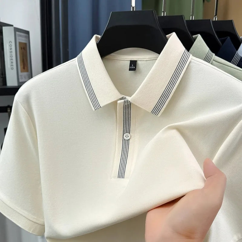 70% Cotton Men's Premium Pique Polo Shirt – 7A Antibacterial,  Soft Cotton Blend, Business Casual Wear