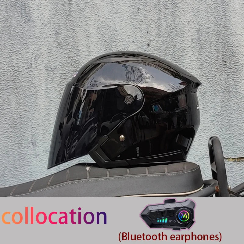 Motorcycle semi covered helmet cascos para motos with built-in sun visor Bluetooth helmet motorcycle helmet