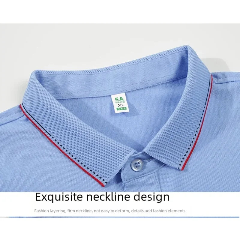 Customizable antibacterial high-end casual business comfortable Polo shirt collar T-shirt company Logo printed  staff team unifo