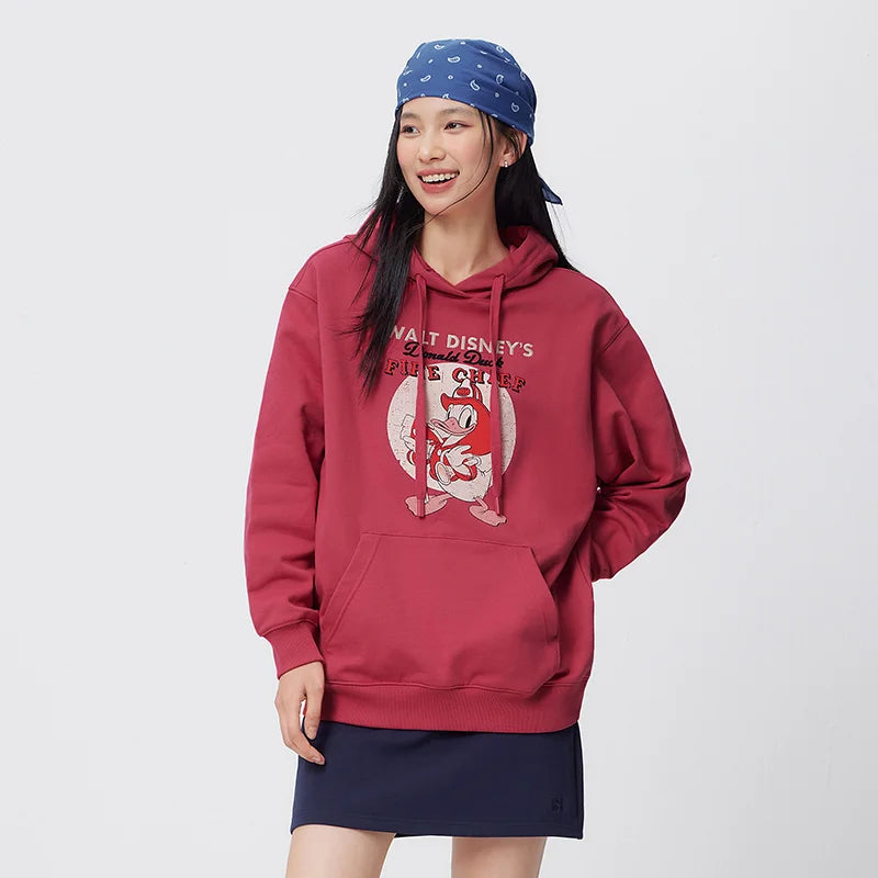 Semir Trendy Hoodie Women Spring Mid Length Hooded Loose Print Embroidery Heavyweight Stylish Streetwear Casual Top