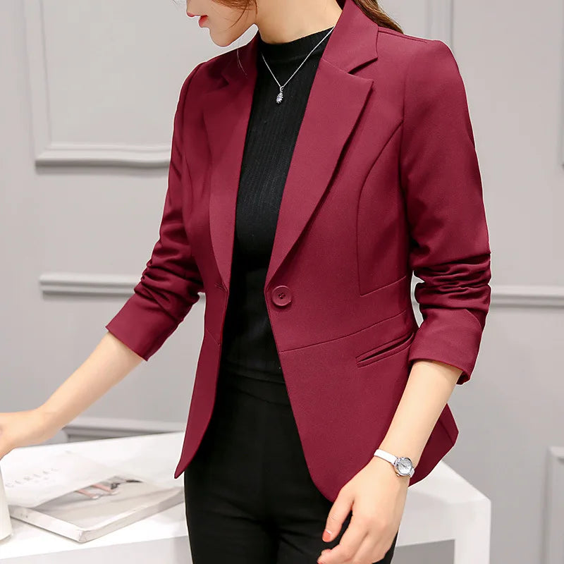 2026 Spring New Women's Long-sleeved Suit Jacket, Korean Style Slim Short Coat Women, Asian Size M-XXXL, Girl's Blazers