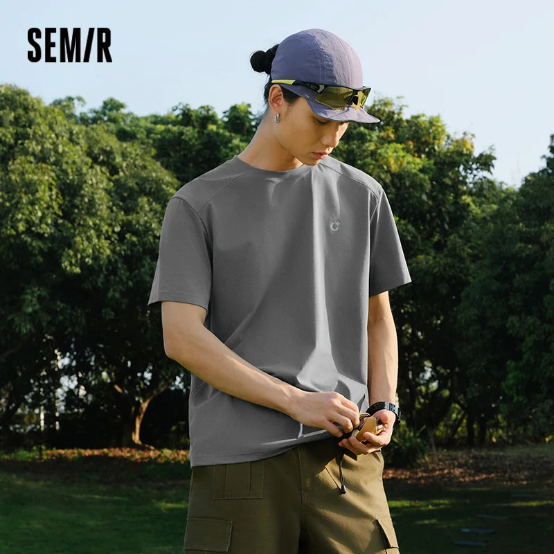 Semir Men T shirt 2026 Quick Dry Reflective Printed Knitted Comfortable Sports UV Protection Casual Tee Shirts For Adult