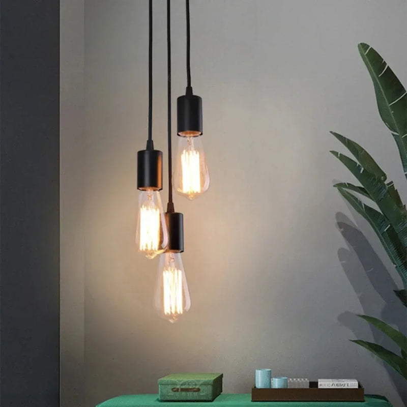 JOYON Black Chandelier Multi-Head Spider Ceiling Lamp E27 Cable Pendant for Restaurant Living Room Modern Lighting Industrial