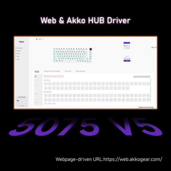 Akko Magnetic Keyboard 5075 V5 TMR 75% RT0.005mm Hot-swap Compatible with Magnetic/Mechanical Switches 8K ARGB Gaming Keyboard