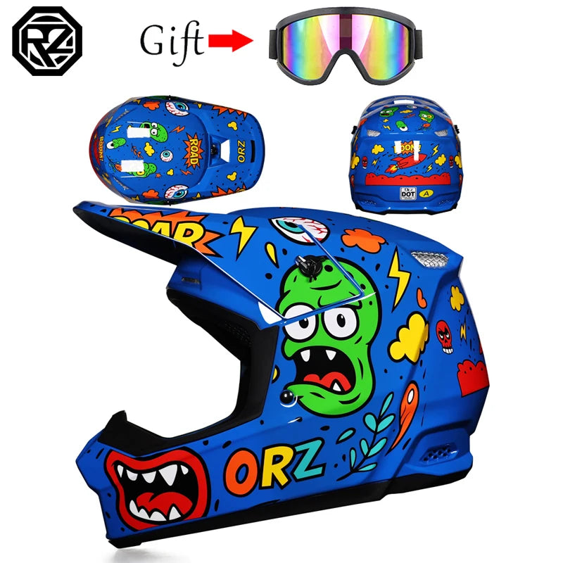 ORZ Motorcycle helmet children off-road helmet bike downhill AM DH cross helmet capacete motocross casco
