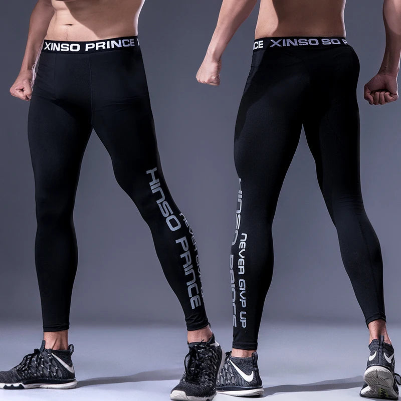 Men's Compression Running Tights Quick Dry Stretch Gym Fitness Training Pants Athletic Sports Leggings