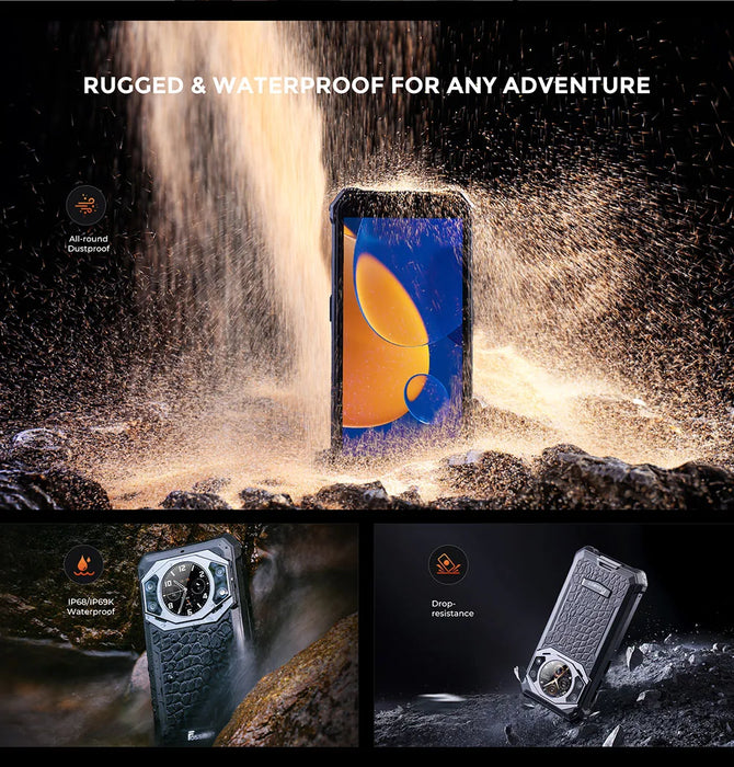 Fossibot F101Pro Rugged Smartphone 15GB+128GB Android 13 IP68 Waterproof Mobile Phone 10600mAh NFC Cell Phone Global Version