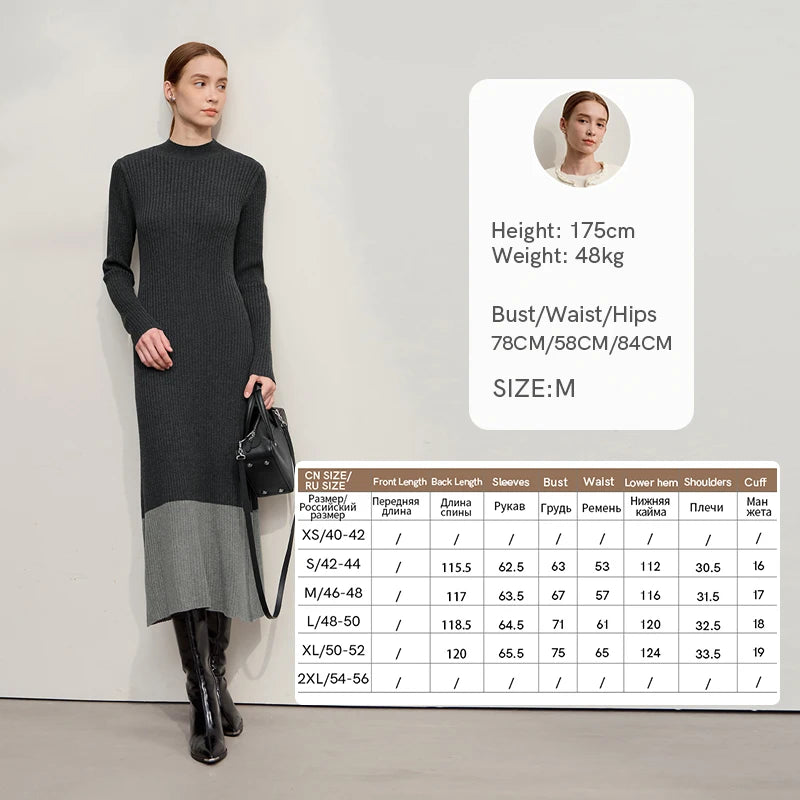 រ៉ូប Amii Womens រដូវរងាឆ្នាំ ២០២៥ រ៉ូបថ្មីឆើតឆាយបែបកអាវពាក់កណ្តាលអណ្តើក រ៉ូបស្លីមប៉ាក់ធម្មតាសម្រាប់ស្ត្រី ១២៥៤៤១៣៧