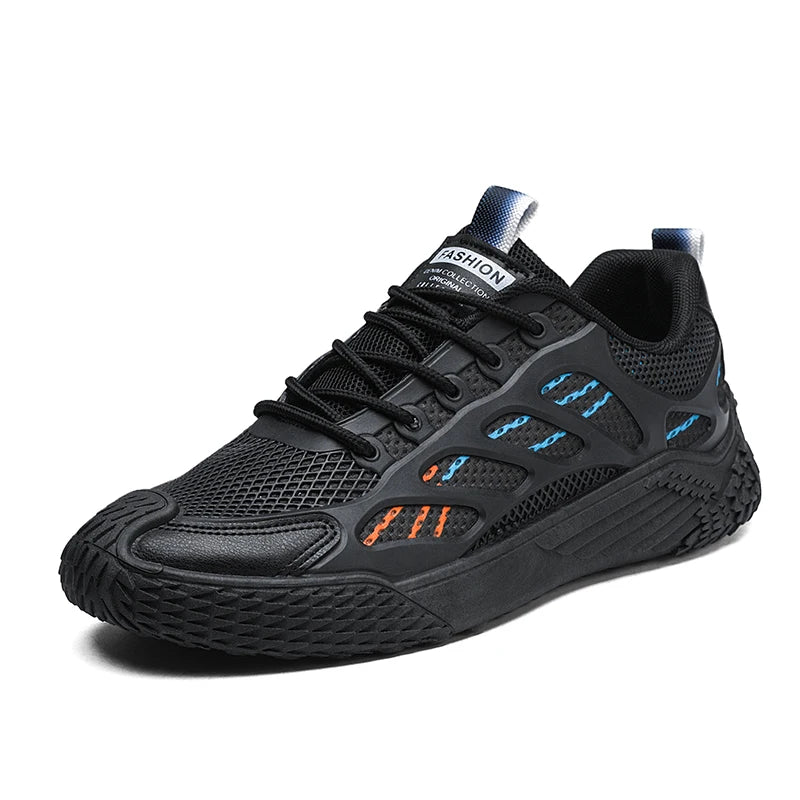 Men's mesh casual sneakers four seasons soft-sole anti-slip outdoor running shoes fashion students breathable speed sports shoes