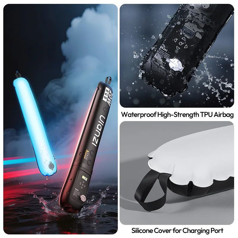 ភ្លើងបំពង់ខ្យល់ម៉ាញេទិក Ulanzi UA20C 20W RGB ភ្លើងវីដេអូបត់បាន 1800-10000K CRI 95+ ពន្លឺពេញសម្រាប់ការថតរូបផ្សាយផ្ទាល់