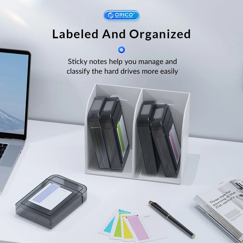 ORICO 5Pcs 2.5" HDD Storage Case Multi-disk Storage 2.5/3.5" HDD Protection Box for Hard Drive with label Design Moisture proof