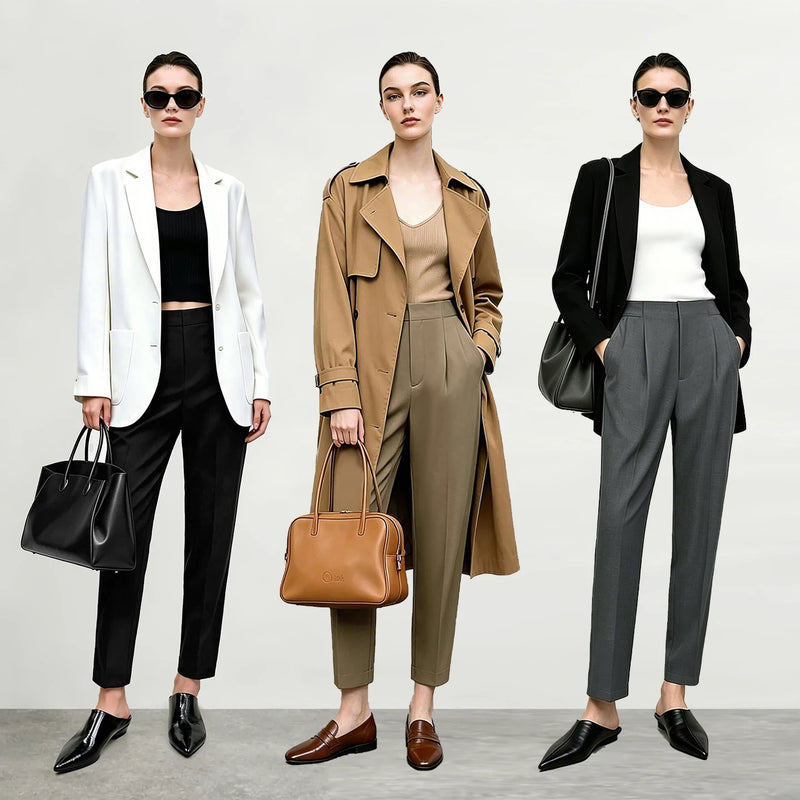Amii Women's Pants 2026 Autum New Tapered Satin Casual Office Trousers Solid Versatile Ankle Length Pants For Women 12613003