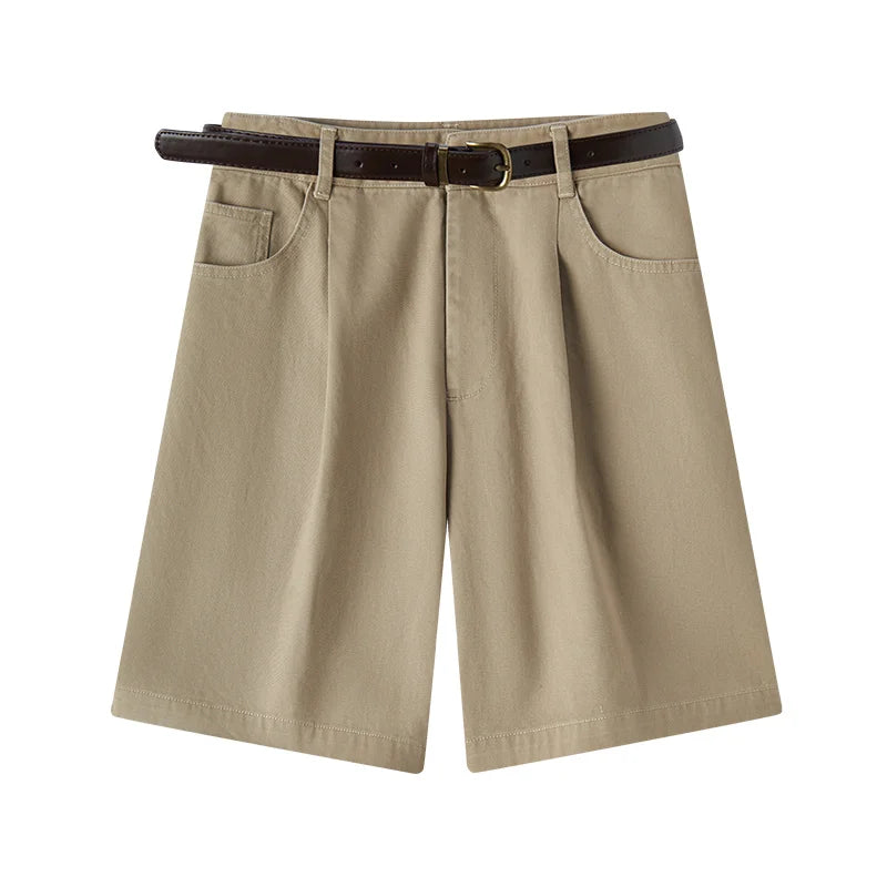 Semir Women's Basic A-Line Shorts Summer Minimalist Fashion Belted Loose Fit Trendy Casual Shorts