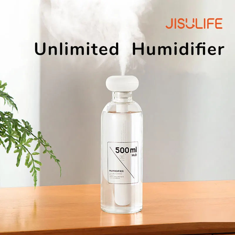 JISULIFE Air Humidifier Ultrasonic Mini Aromatherapy Diffuser Portable Sprayer USB Silent Mist Maker for Home Office Car Difusor
