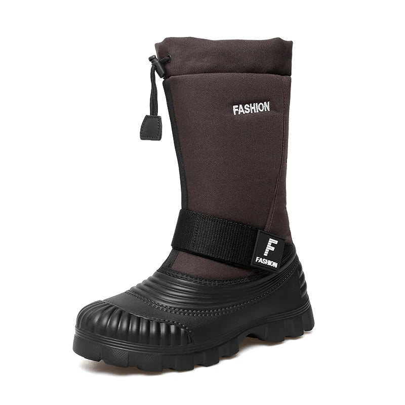 Men's high-top casual snow boots winter warm velvet cotton boots soft sole non-slip comfort outdoor walking thicken work boots