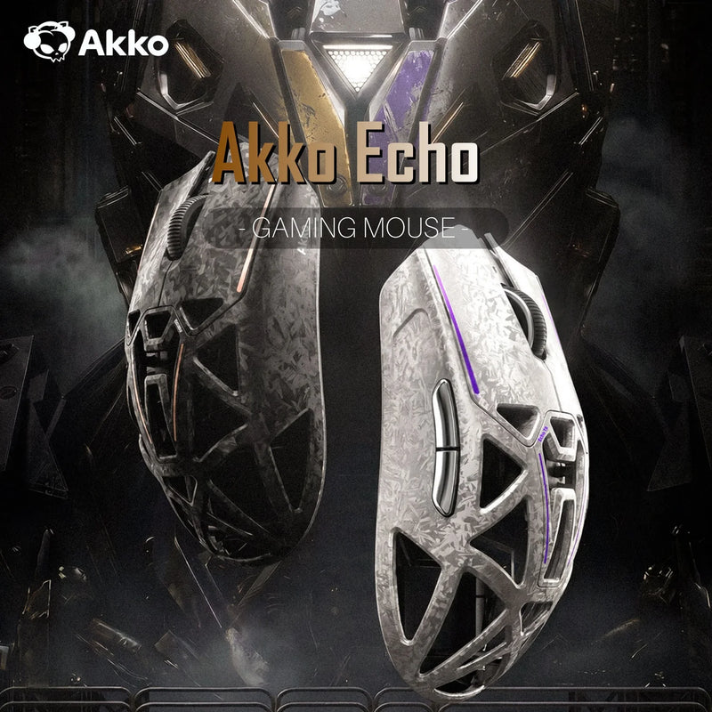 Akko Echo Master Ultra Gaming Wireless Mouse Carbon Fiber PAW3955 PAW3950 8K Polling Rate 65000DPI 55g Lightweight Esports Mouse