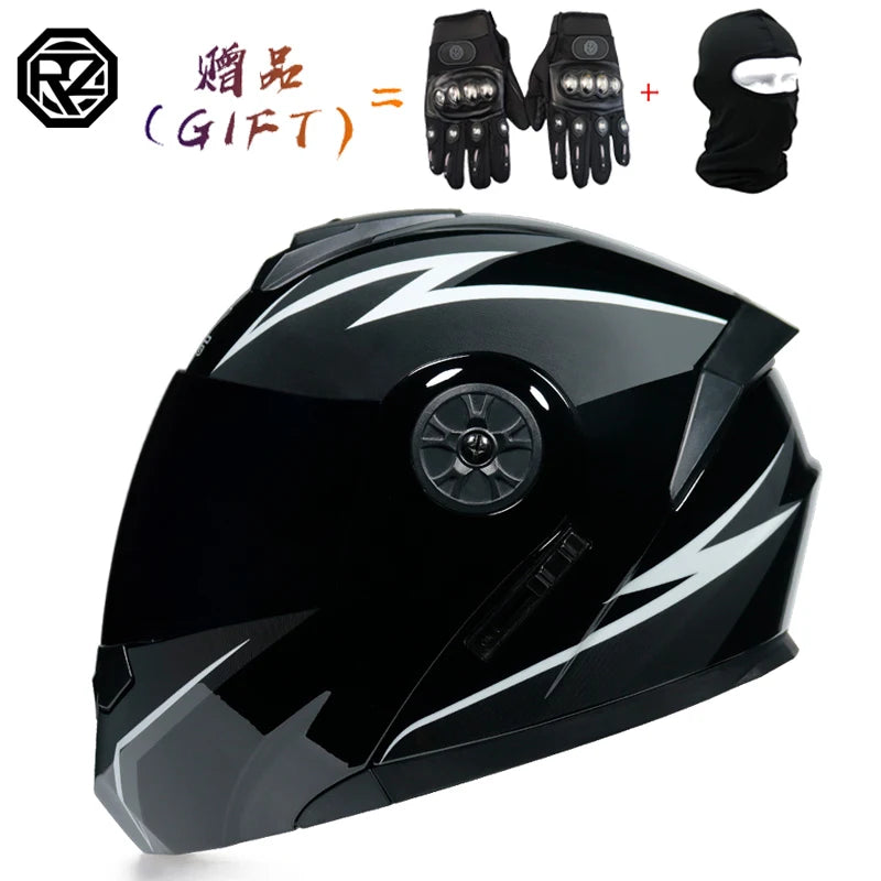 ORZ Latest DOT Approved Safety Modular Flip Motorcycle Helmet Racing Dual Lens Helmet Interior Visor
