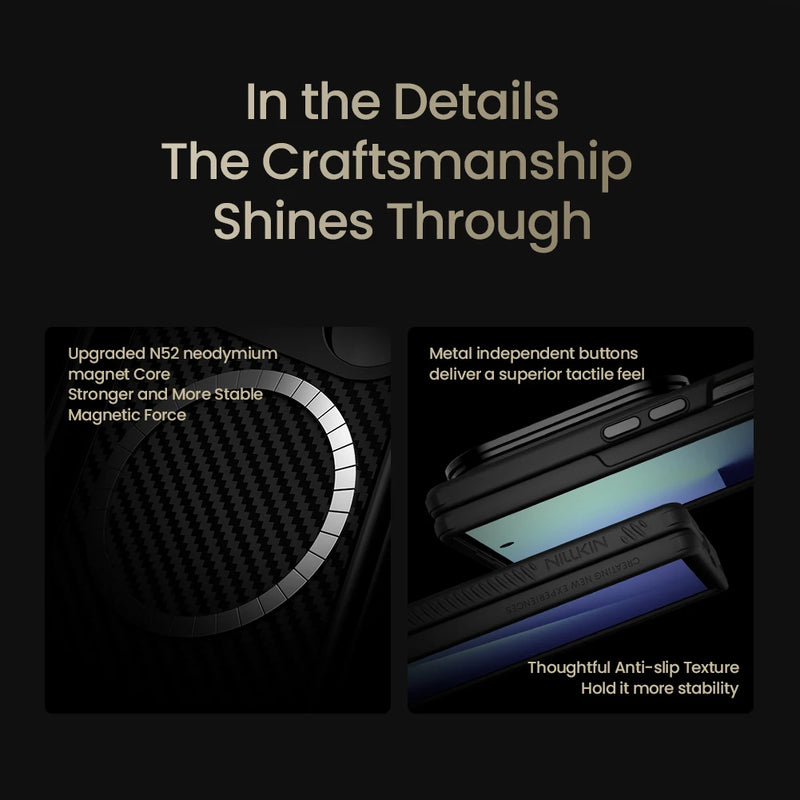 NILLKIN Magsafe Aramid Fiber Case For Samsung Galaxy Z Fold 8 Ultra With Lens Holder Magnetic Back Cover For Z Fold 8 Ultra Case