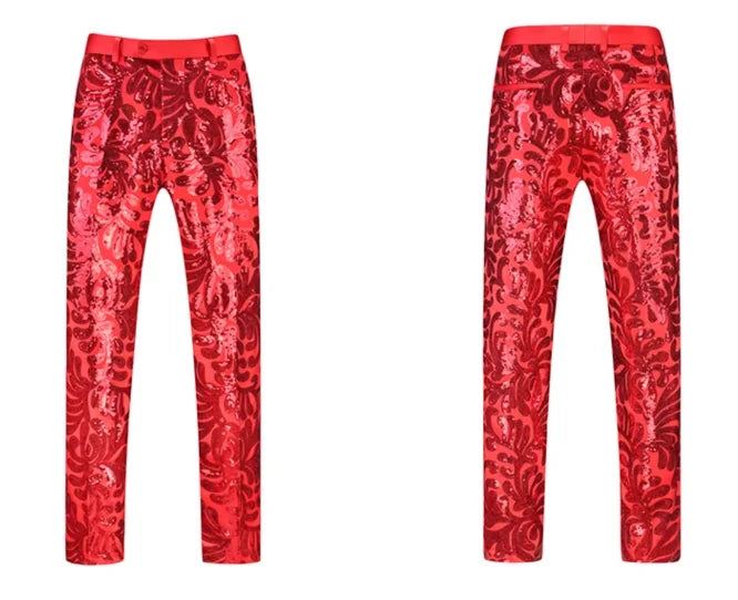 2026 New Men's Gold Shiny Sequin Suit Pants, Wedding Party Dress Trousers,Fashion Slim Pant,Asian Sizes M-5XL,6XL