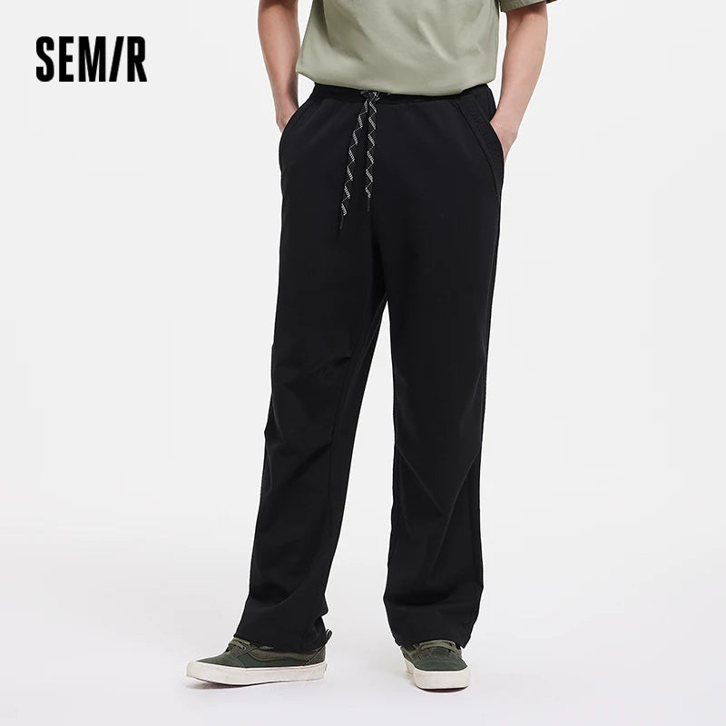 Semir Men Pants Workwear 2026 Parachute Knitted Loose Fit Straight Urban Casual Everyday Style Soft Comfortable Daily Wear