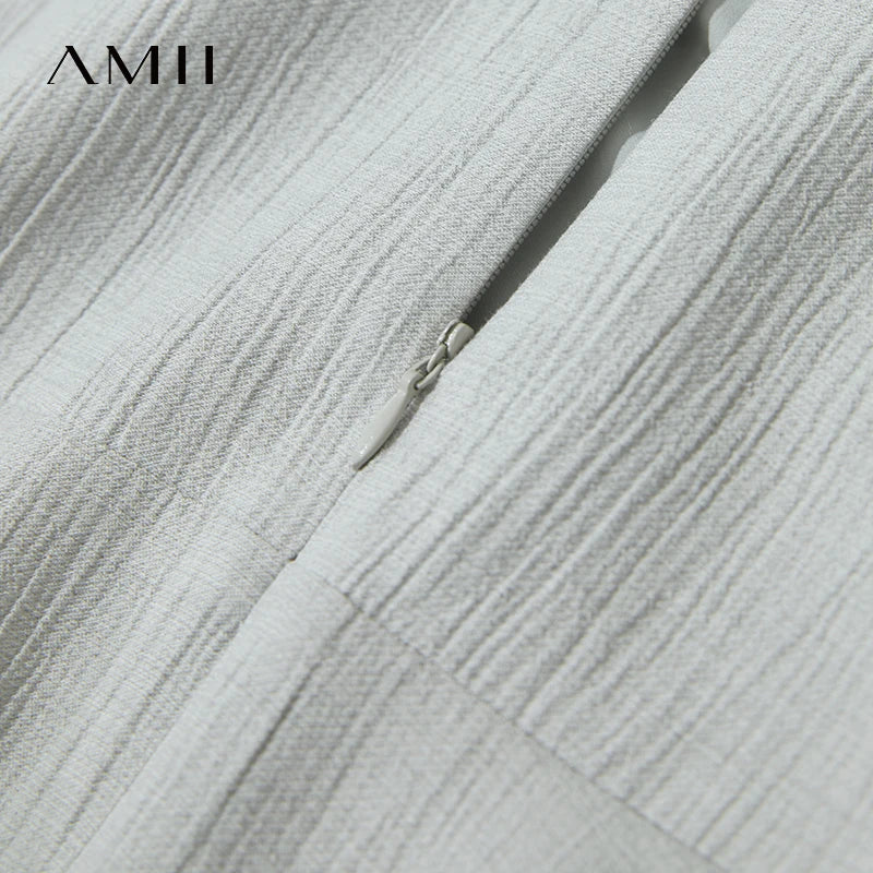 អាវក្រៅក V បែប Minimalist សម្រាប់នារីការិយាល័យរដូវក្តៅ AMII អាវកាក់រឹង សំពត់វែងដាច់ដោយឡែកពីគ្នា សម្លៀកបំពាក់នារី 12542277