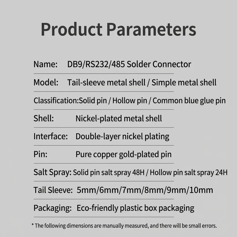 DIVEDEER DB9 Male & Female Connectors 9-Pin Serial Adapters for RS232 RS485 COM Port