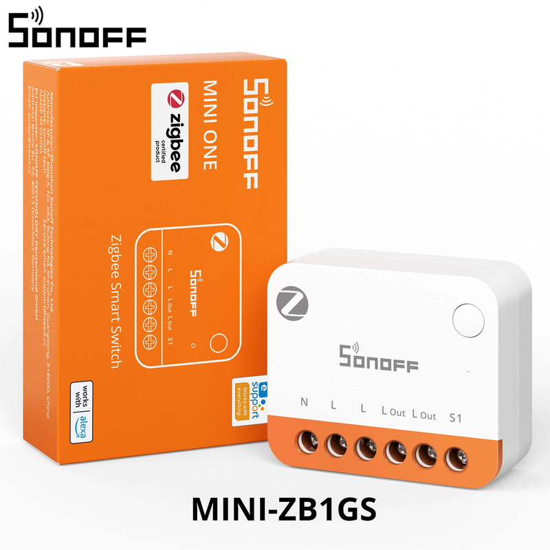 SONOFF MINI-ZB1GS MINI ONE Zigbee Smart Switch 16A Max Detach Relay Mode Overheating Protection Works with Apple Home Via Matter