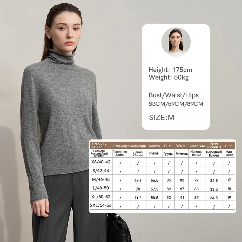 AMII Women's Sweater 2026 Autumn New Solid Versatile Top Female Full Knitted Wool Basic Long Sleeves Pullover for Woman 12523161