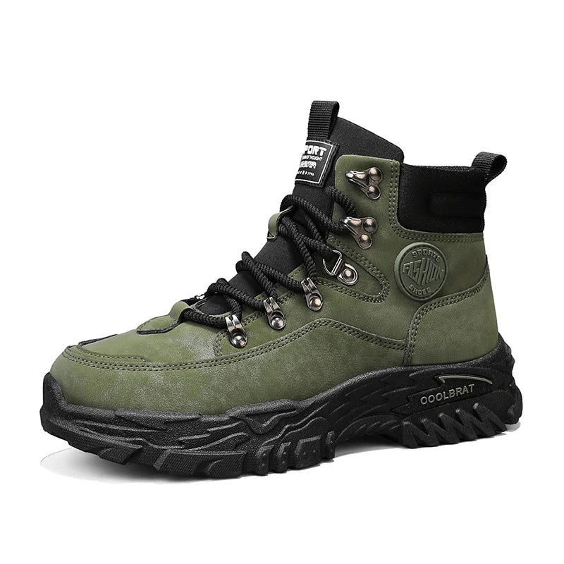 Men's high-top Joker casual boots four seasons breathable light soft-sole anti-skid work boots fashion youth walking tide boots