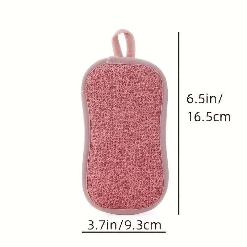 1/2/3pcsNon-Scratch Microfiber Sponge,Multi-Purpose Scrub Sponges For Kitchen Kitchen Gadgets,Cleaning plate sponge kitchenware