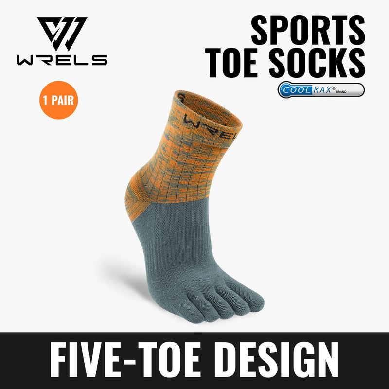 WRELS 1/2/3pairs COOLMAX Toe Socks for Men Women Running  Athletic Breathable Five Toe Quick Dry Performance Compression Toe Soc