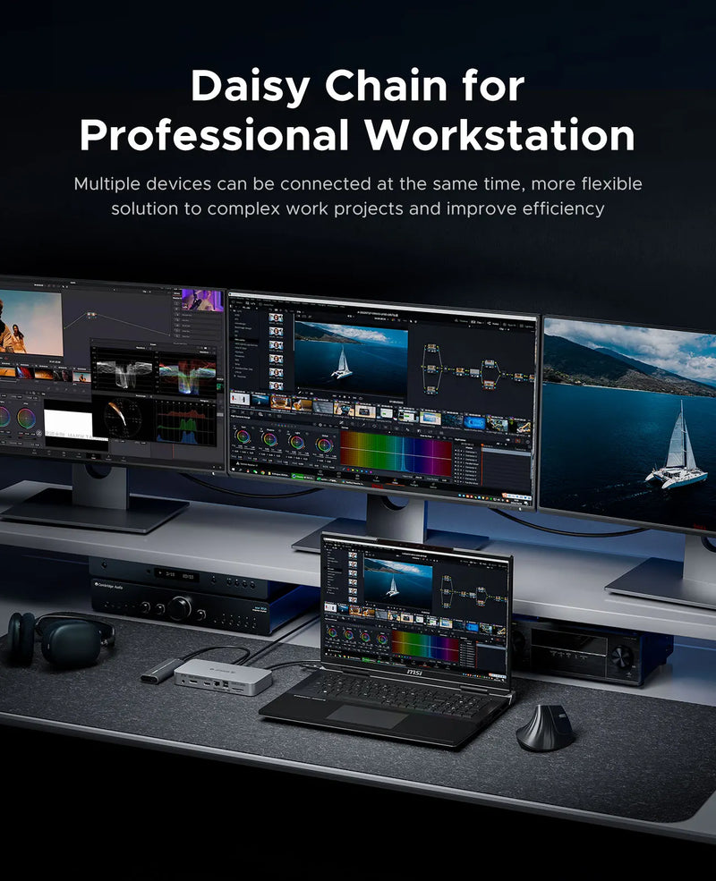 ORICO 80Gbps Thunderbolt 5 Compatible Cable USB-C 2m 80Gbps~120Gbps 240W 16K for MacBook Pro 16/14 M4 Mac mini M4 Pro PSSD PS5