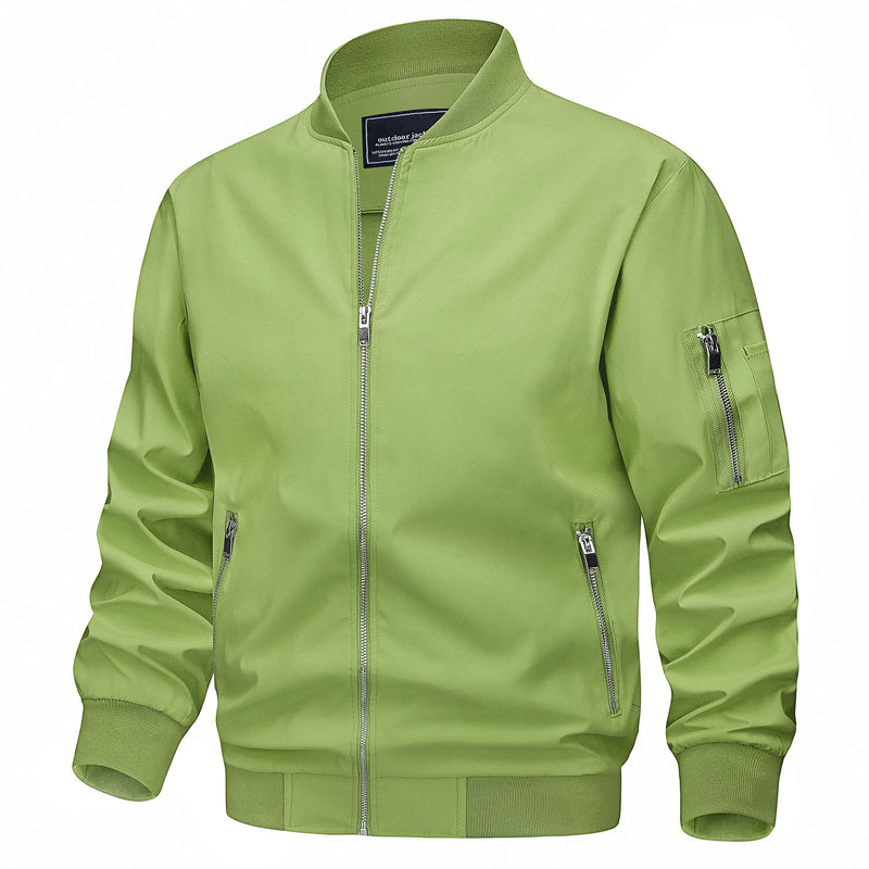 TACVASEN Mens Spring Fall Thin Daily Jackets Lightweight Casual Windproof Zip Pockets Coats Biker Outwear Outdoor Male