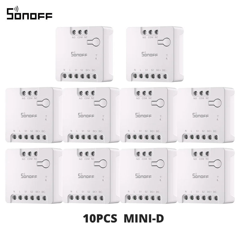 SONOFF MINI-D Dry Contact WiFi Smart Switch ESP32 Chip Matter Compatible AC/DC Input 1-10PCS Set Smart Scene via eWeLink Alexa