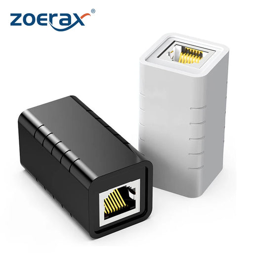 ZoeRax RJ45 Connector Network Ethernet Extender Extension for Cat7 Cat6 Cat5e Ethernet Cable Adapter Gigabit Female to Female 1PCS CHINA