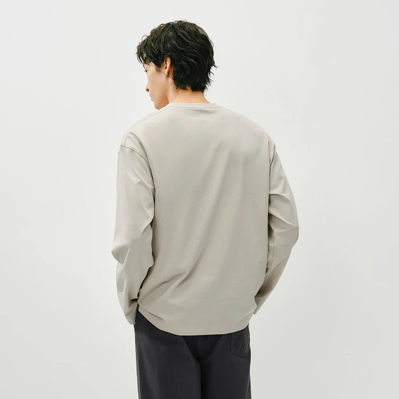 Semir Versatile Tshirt Unisex 2026 Spring Autumn Cotton White Basic Inner Layer Casual Couple Style Daily Wear Top