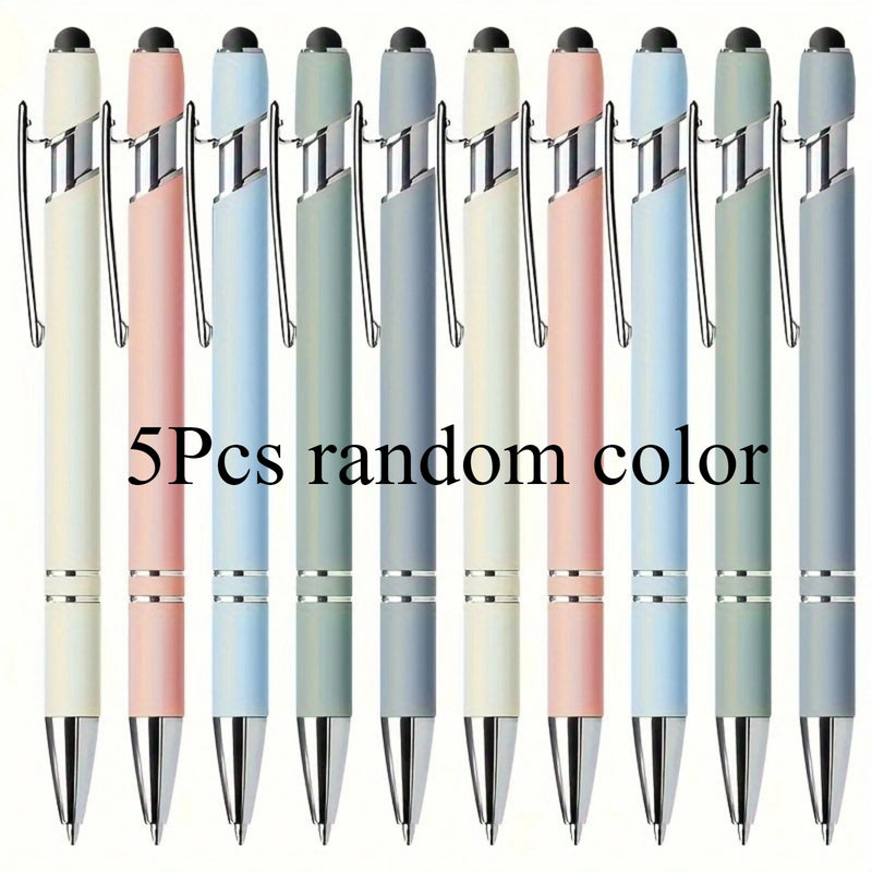 2/5pcs Morandi Retractable Ballpoint Pens , Smooth Writing, Non-Slip Grip,Mid-Tip Bullet Refill, Ideal for Daily Use