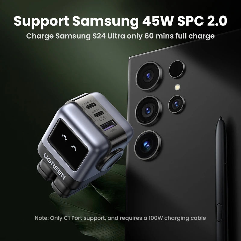 【US Plug】UGREEN 65W 30W GaN Charger Robot Design PD3.0 Fast Charger QC4.0 3.0 PPS for iPhone 17 16 15 Pro Macbook Laptop Table