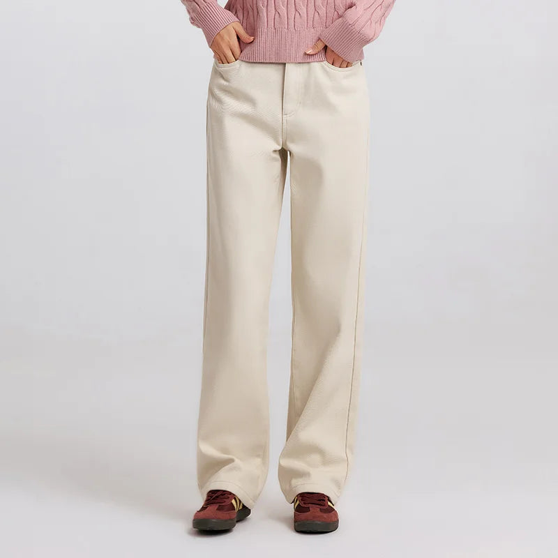 Semir Loose Fit Pants Wide Leg High Waist Women 2025 Winter Slim Look Basic Casual Trousers Comfortable Street Style Wear
