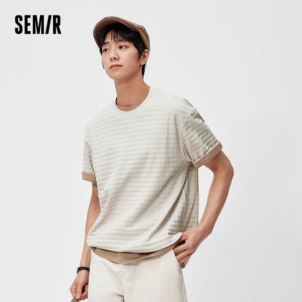 អាវយឺតបុរស Semir ឆ្នាំ ២០២៦ សាច់ក្រណាត់ប៉ាក់រឹង កមូលរលុងបន្តិច យឺតបន្តិច ធម្មតា