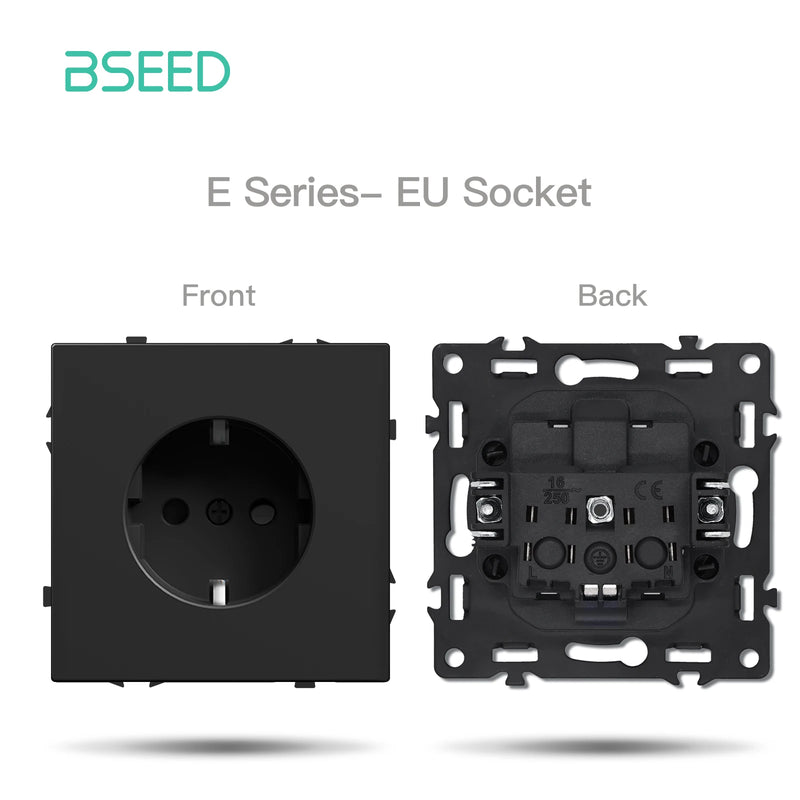 BSEED 1/2Gang Wall Light Switch USB Type-C Socket Module Part Internet TV Telephone Socket Part Plastic Frame Free Combination