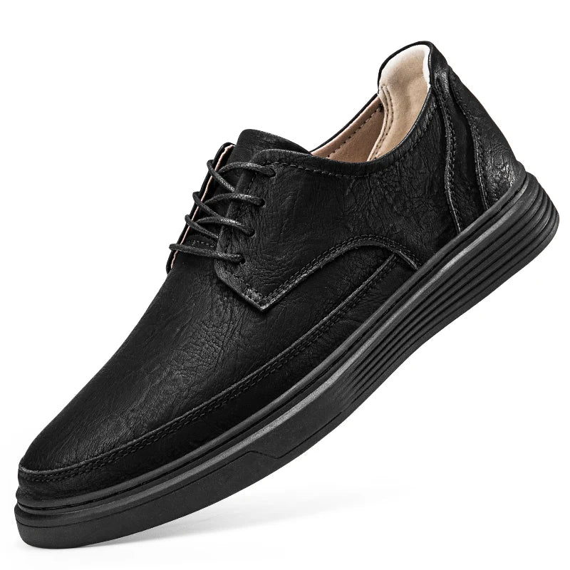 Summer Autumn Mens Lace Up Leather Casual Shoes Men Fashion Flat Shoes Big Size 47 48 Breathable Comfortable