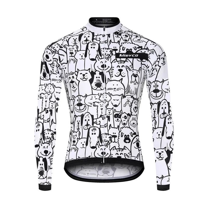 Men's Long Sleeve Cycling Jersey Set Moisture Wicking Breathable Road Bike Shirt Pants MTB Racing Bicycle Sportswear