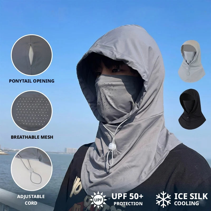 SEAMETAL Men Women Full Face Mask Breathable Long Neck Covers UV Protection Hat for Outdoor Hiking Motorcycle Fishing Accessorie