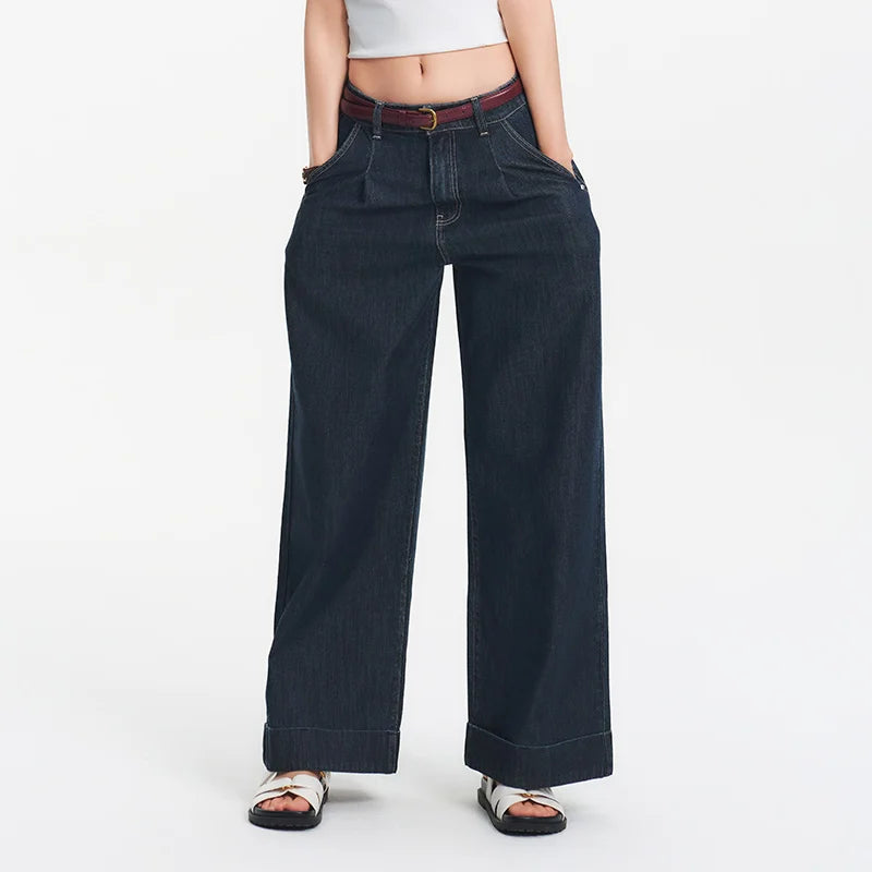 Semir Women Jeans Cotton 2026 Elastic Waist Loose Fit Wide Leg Urban Casual Everyday Style Soft Comfortable Daily Wear