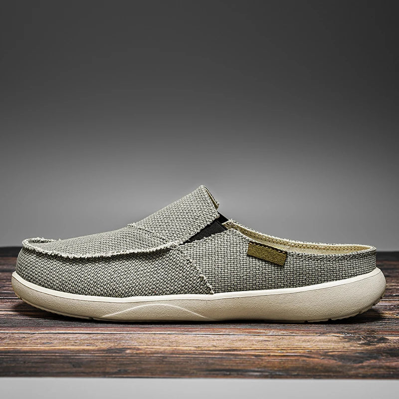 Mens Walking Shoes Ultra Light Mesh Breathable Half Slippers Summer Daily Commuting Versatile Casual Shoes 2025 New Hot Selling