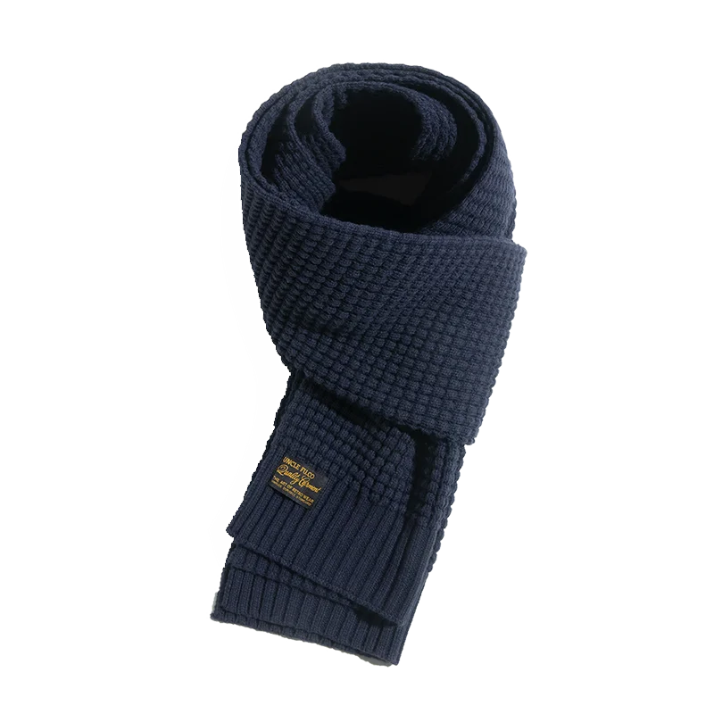 Maden Knitted Winter Scarf Men Striped Cotton Scarf Male Brand Shawl Wrap Knit Cashmere Bufandas Long Scarves
