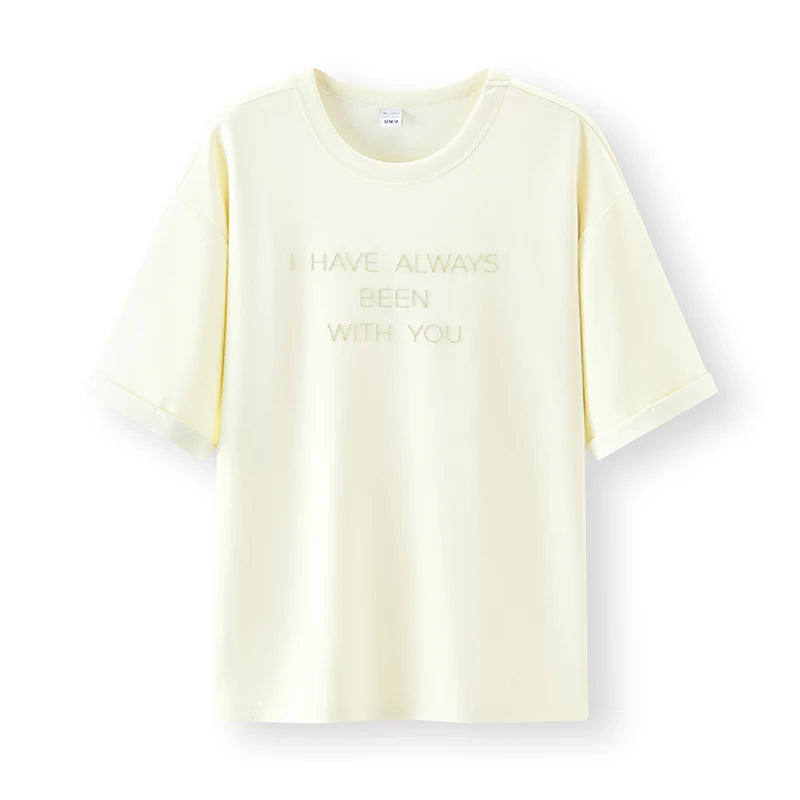 Semir Men Tshirt Minimalist Letter Embroidered Knit Color Block Reversible Loose Crew Neck 2026 Summer Top